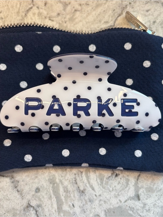 Parke Accessories - Parke Polka Dot Hair Clip - Navy & White Girls' Accessory